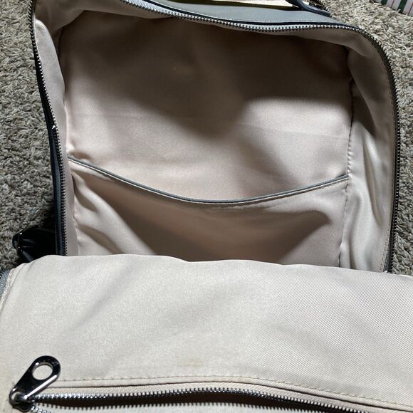 Calpak Gray Leather Kaya Laptop Backpack Bookbag